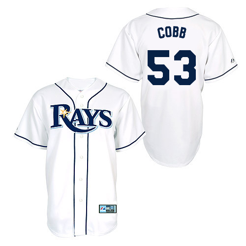 Alex Cobb #53 Youth Baseball Jersey-Tampa Bay Rays Authentic Home White Cool Base MLB Jersey